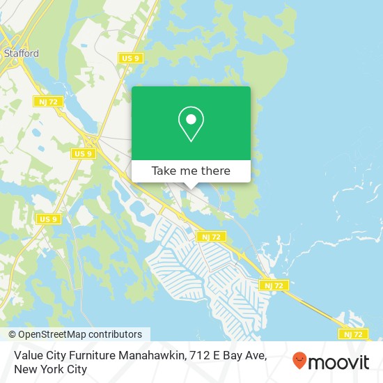 Mapa de Value City Furniture Manahawkin, 712 E Bay Ave