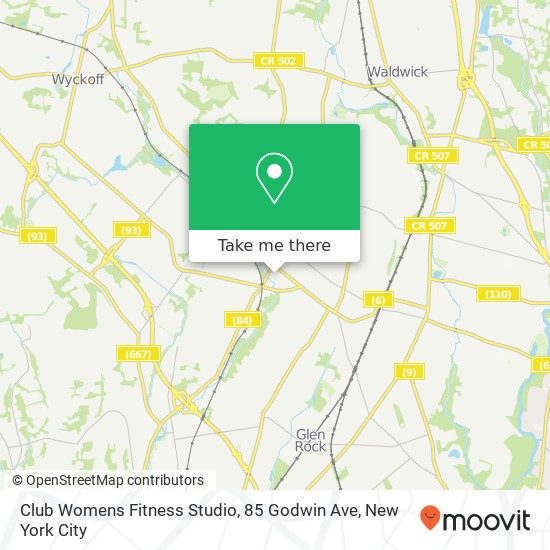 Mapa de Club Womens Fitness Studio, 85 Godwin Ave