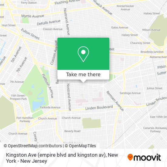 Kingston Ave (empire blvd and kingston av) map