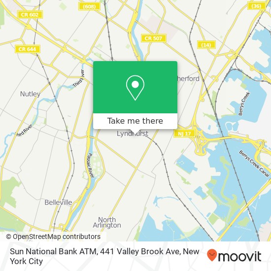 Mapa de Sun National Bank ATM, 441 Valley Brook Ave