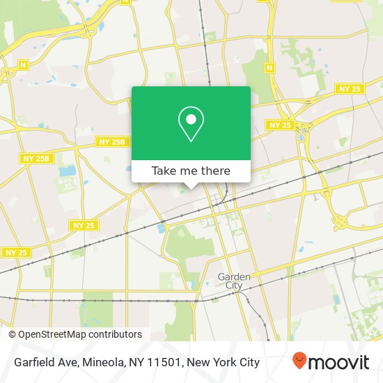 Garfield Ave, Mineola, NY 11501 map