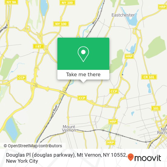 Mapa de Douglas Pl (douglas parkway), Mt Vernon, NY 10552