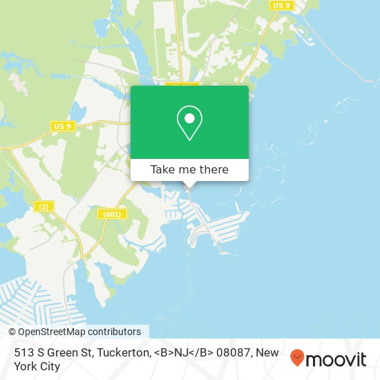 Mapa de 513 S Green St, Tuckerton, <B>NJ< / B> 08087