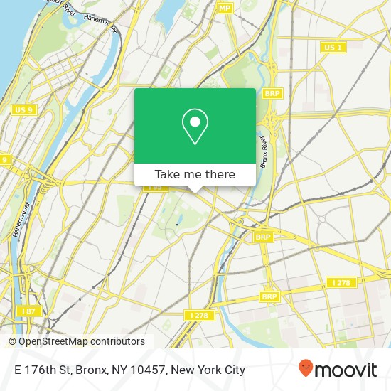 Mapa de E 176th St, Bronx, NY 10457