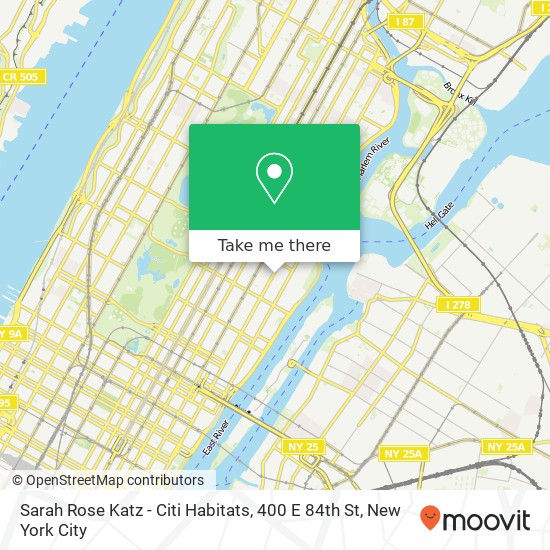 Mapa de Sarah Rose Katz - Citi Habitats, 400 E 84th St