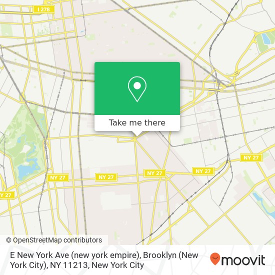 Mapa de E New York Ave (new york empire), Brooklyn (New York City), NY 11213