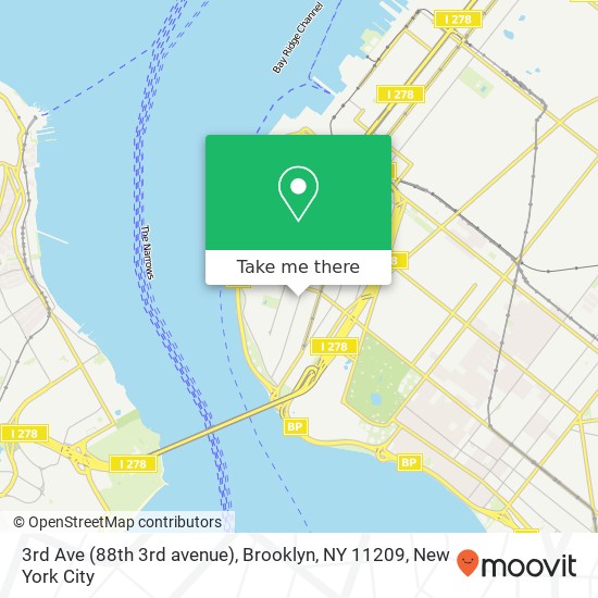 Mapa de 3rd Ave (88th 3rd avenue), Brooklyn, NY 11209