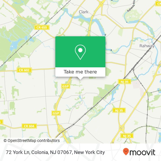 72 York Ln, Colonia, NJ 07067 map