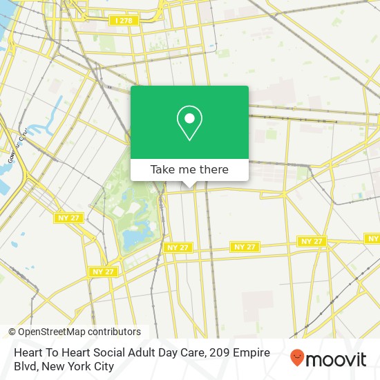 Heart To Heart Social Adult Day Care, 209 Empire Blvd map