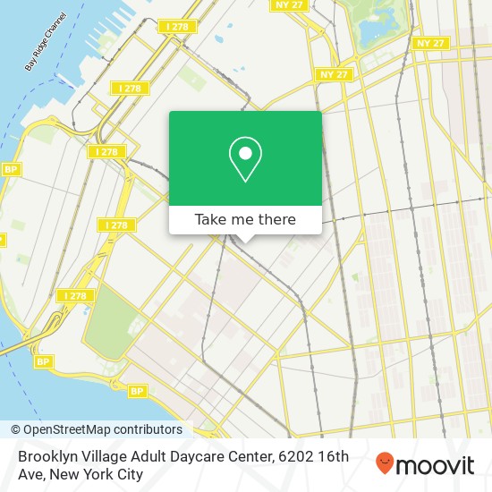 Mapa de Brooklyn Village Adult Daycare Center, 6202 16th Ave