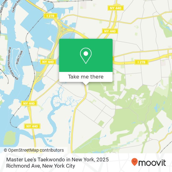 Mapa de Master Lee's Taekwondo in New York, 2025 Richmond Ave