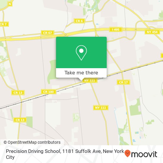 Precision Driving School, 1181 Suffolk Ave map
