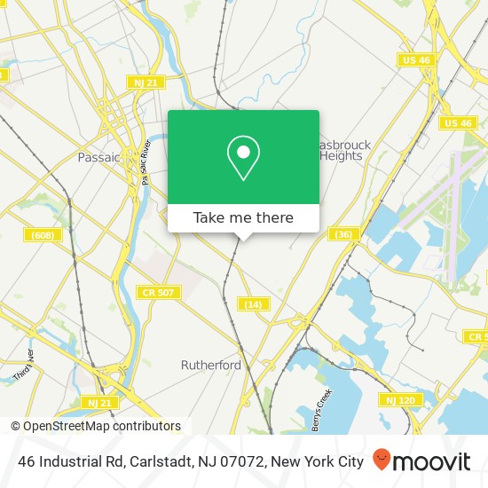 Mapa de 46 Industrial Rd, Carlstadt, NJ 07072