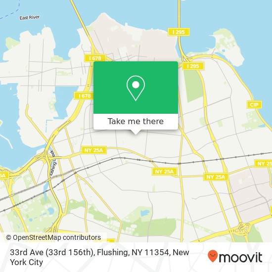 Mapa de 33rd Ave (33rd 156th), Flushing, NY 11354