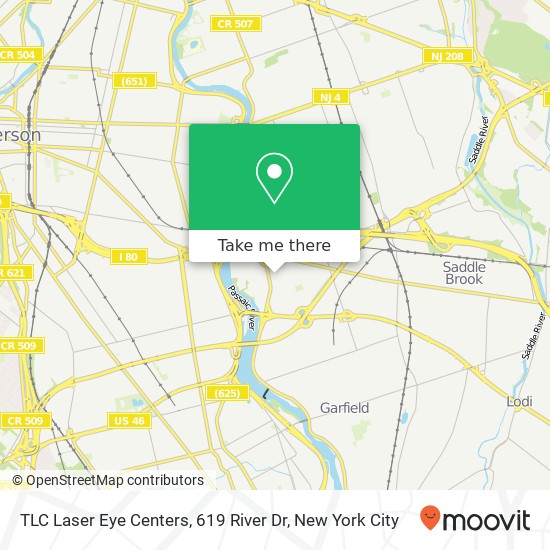 Mapa de TLC Laser Eye Centers, 619 River Dr