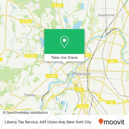 Mapa de Liberty Tax Service, 445 Union Ave