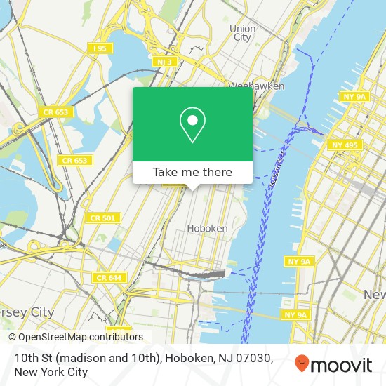 10th St (madison and 10th), Hoboken, NJ 07030 map