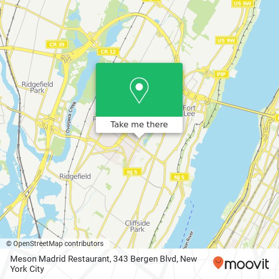 Meson Madrid Restaurant, 343 Bergen Blvd map