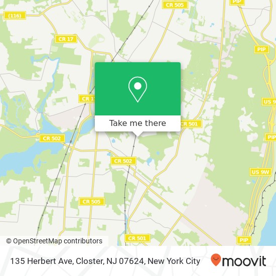 Mapa de 135 Herbert Ave, Closter, NJ 07624