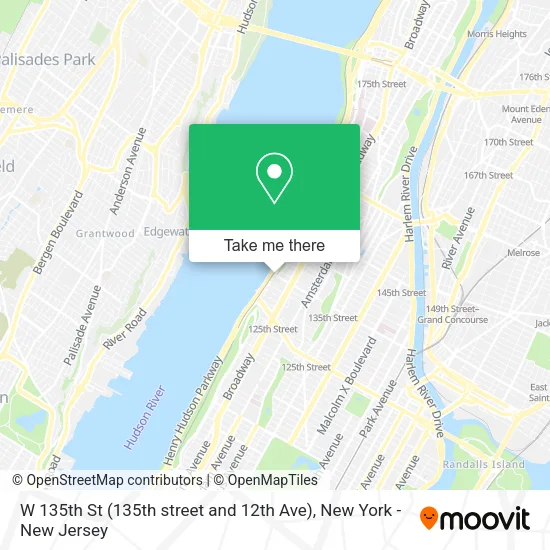 W 135th St (135th street and 12th Ave) map