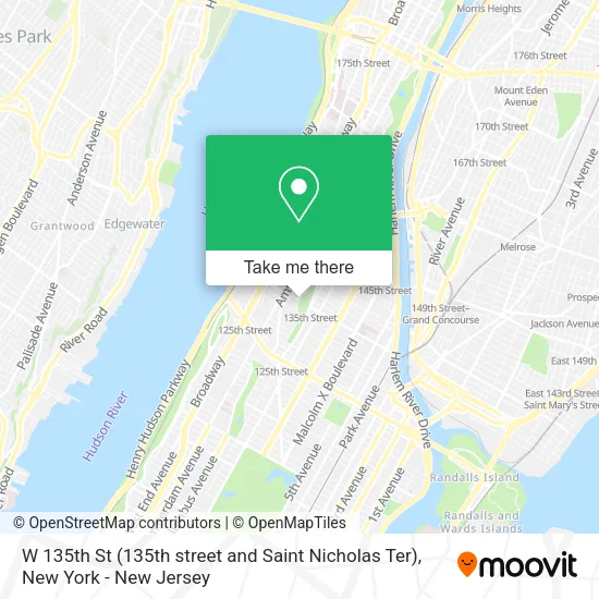 W 135th St (135th street and Saint Nicholas Ter) map