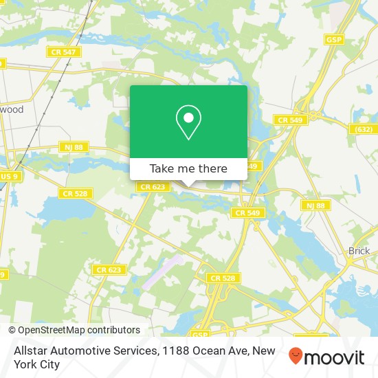 Allstar Automotive Services, 1188 Ocean Ave map