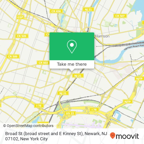 Broad St (broad street and E Kinney St), Newark, NJ 07102 map