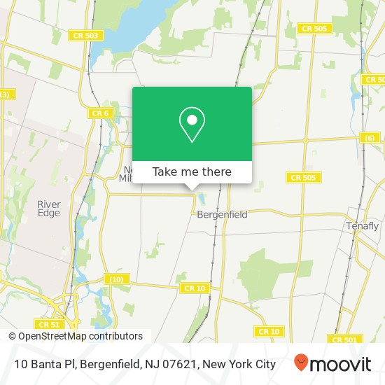 Mapa de 10 Banta Pl, Bergenfield, NJ 07621
