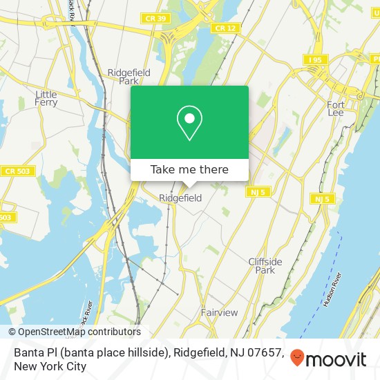 Mapa de Banta Pl (banta place hillside), Ridgefield, NJ 07657