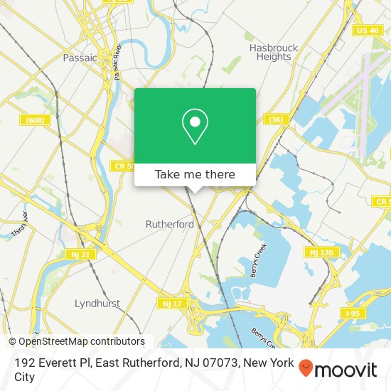 192 Everett Pl, East Rutherford, NJ 07073 map