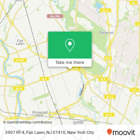 Mapa de 3907 RT-4, Fair Lawn, NJ 07410