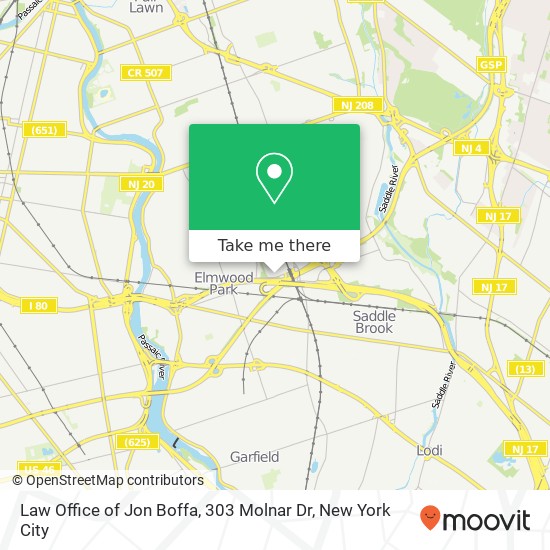 Mapa de Law Office of Jon Boffa, 303 Molnar Dr