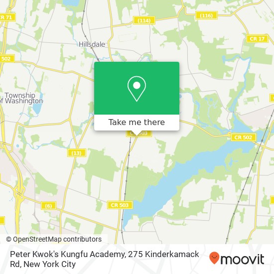 Mapa de Peter Kwok's Kungfu Academy, 275 Kinderkamack Rd