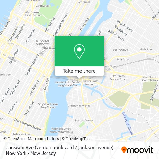 Mapa de Jackson Ave (vernon boulevard / jackson avenue)