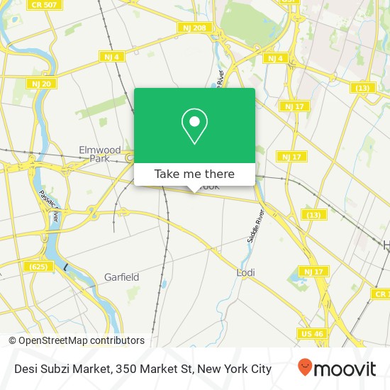 Desi Subzi Market, 350 Market St map