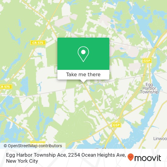 Mapa de Egg Harbor Township Ace, 2254 Ocean Heights Ave