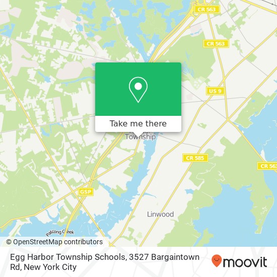 Mapa de Egg Harbor Township Schools, 3527 Bargaintown Rd