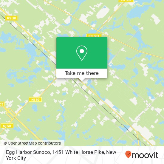 Egg Harbor Sunoco, 1451 White Horse Pike map