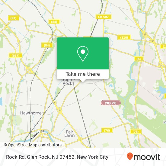 Mapa de Rock Rd, Glen Rock, NJ 07452