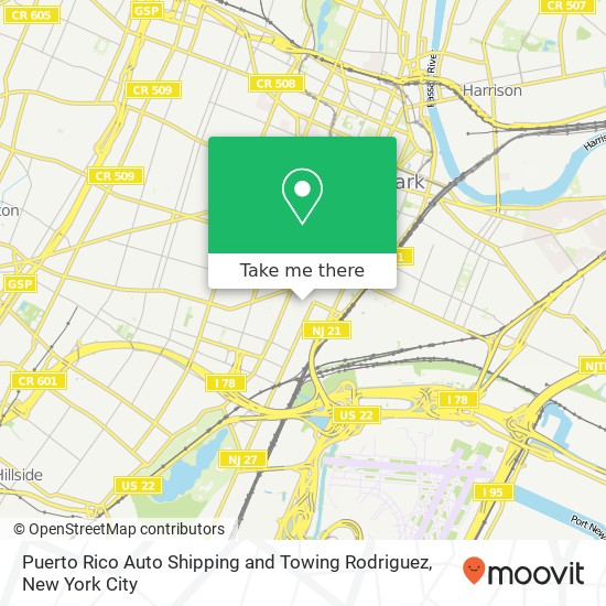 Mapa de Puerto Rico Auto Shipping and Towing Rodriguez