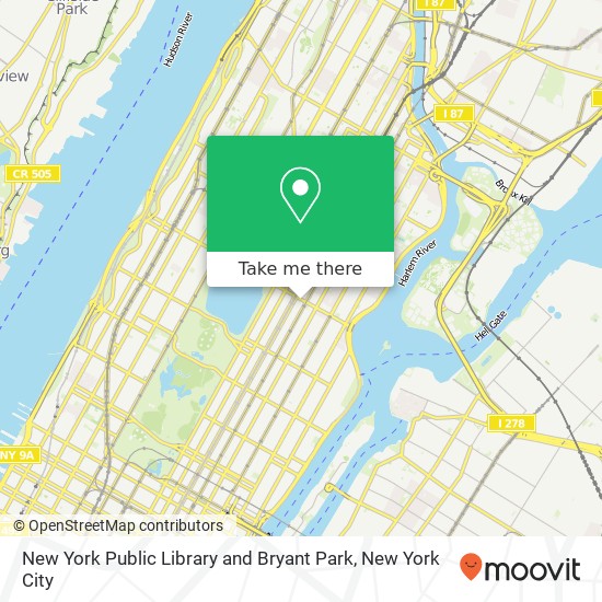 Mapa de New York Public Library and Bryant Park