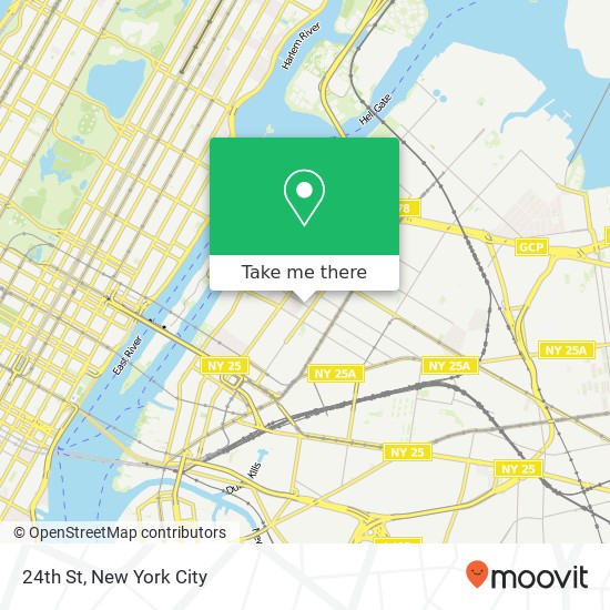 Mapa de 24th St, Astoria, NY 11106