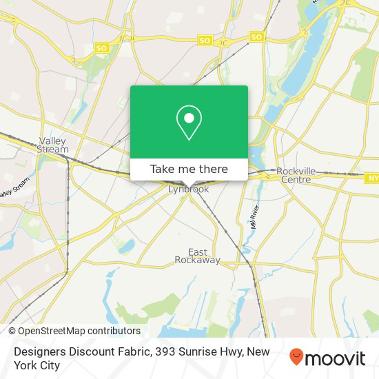 Mapa de Designers Discount Fabric, 393 Sunrise Hwy