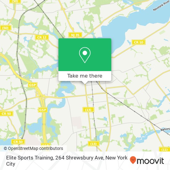 Mapa de Elite Sports Training, 264 Shrewsbury Ave