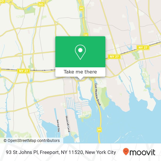 Mapa de 93 St Johns Pl, Freeport, NY 11520