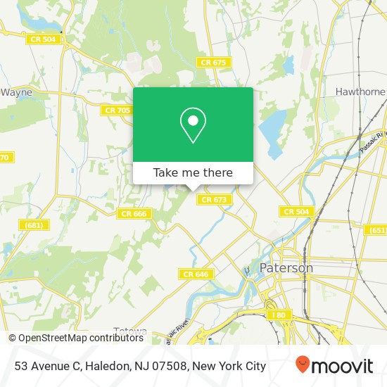 Mapa de 53 Avenue C, Haledon, NJ 07508