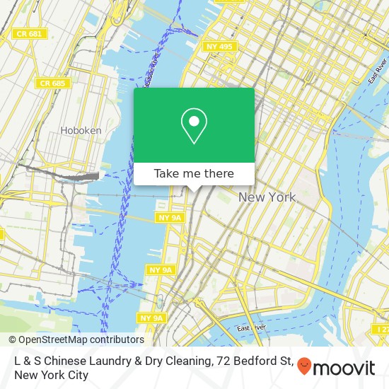 Mapa de L & S Chinese Laundry & Dry Cleaning, 72 Bedford St