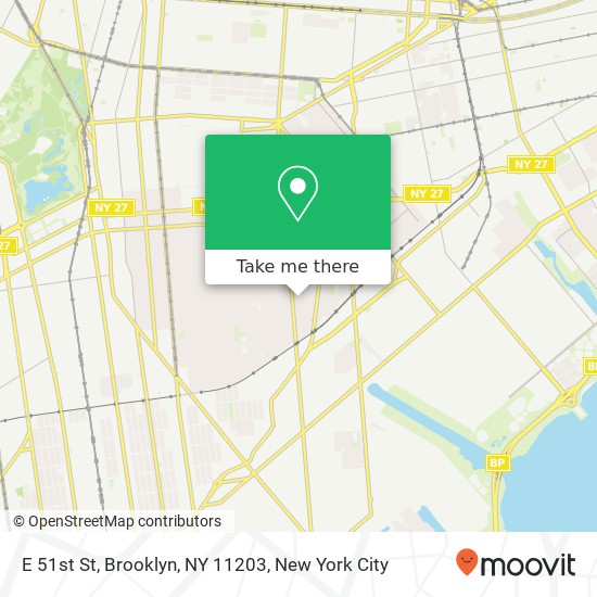 Mapa de E 51st St, Brooklyn, NY 11203