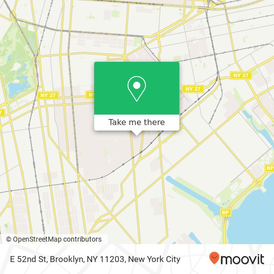 Mapa de E 52nd St, Brooklyn, NY 11203