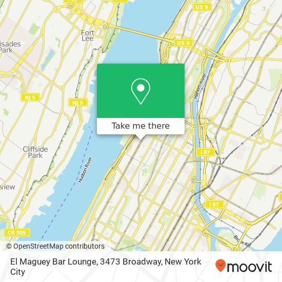 Mapa de El Maguey Bar Lounge, 3473 Broadway